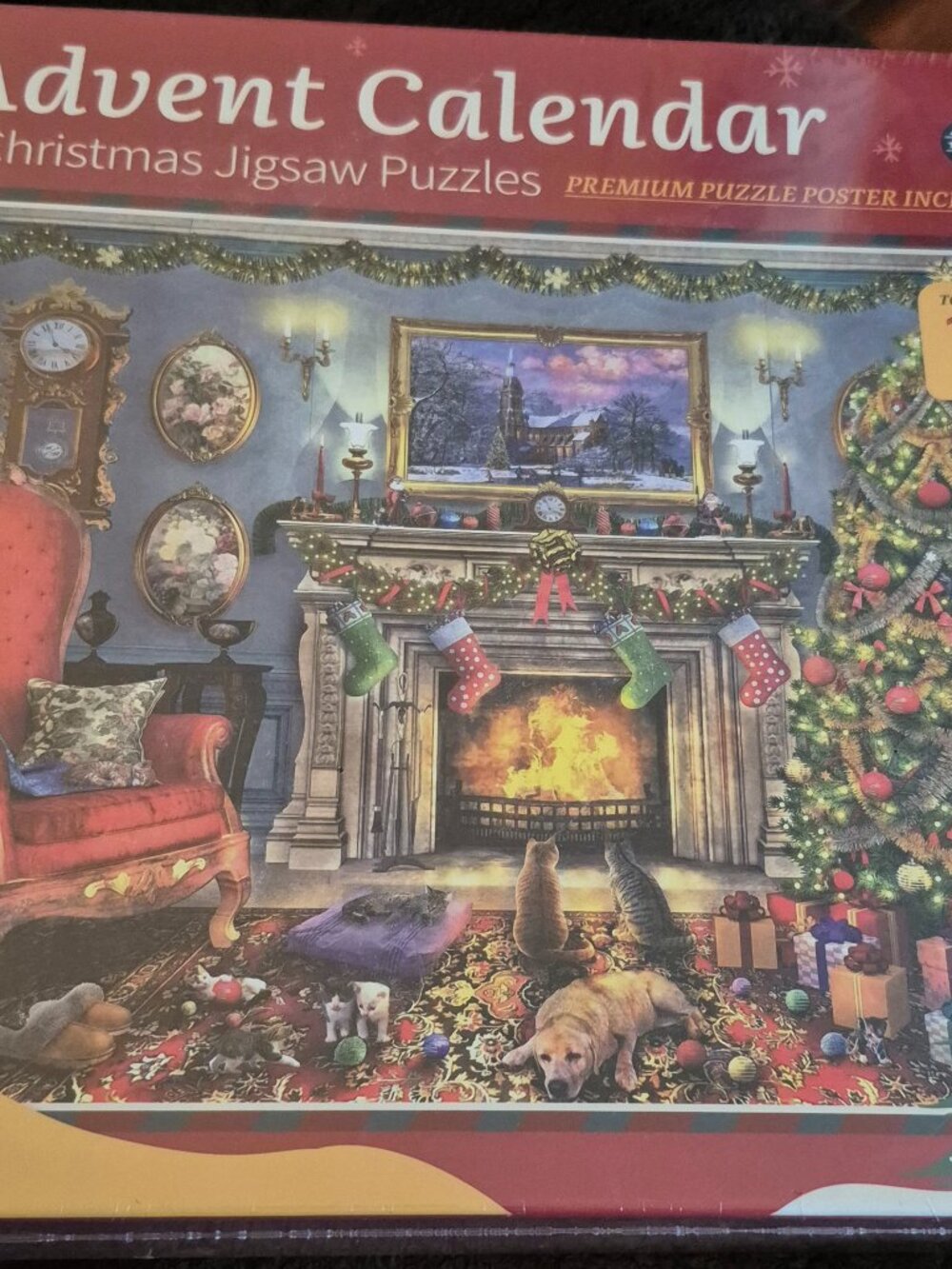 1008-Piece Festive Fireplace Christmas Jigsaw Puzzle Advent Calendar NEW IN BOX!
